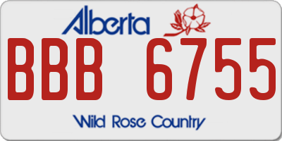 AB license plate BBB6755