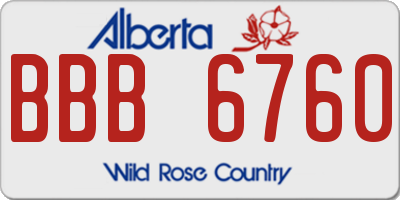 AB license plate BBB6760
