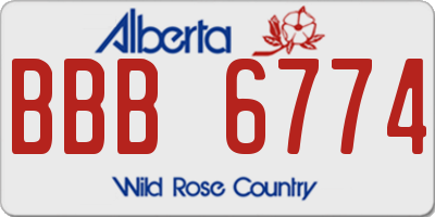 AB license plate BBB6774