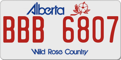 AB license plate BBB6807