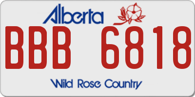 AB license plate BBB6818