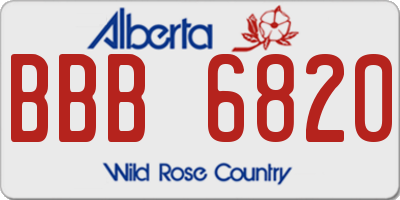 AB license plate BBB6820