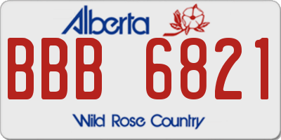 AB license plate BBB6821