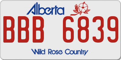 AB license plate BBB6839