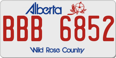 AB license plate BBB6852