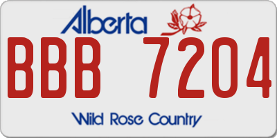 AB license plate BBB7204