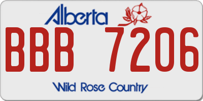 AB license plate BBB7206