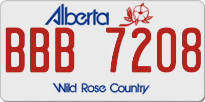 AB license plate BBB7208