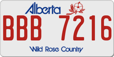 AB license plate BBB7216