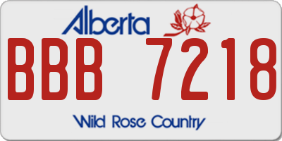 AB license plate BBB7218