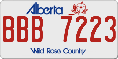 AB license plate BBB7223