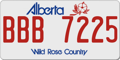AB license plate BBB7225