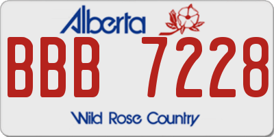 AB license plate BBB7228