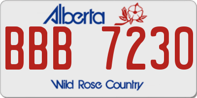AB license plate BBB7230