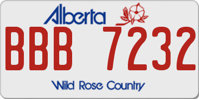 AB license plate BBB7232