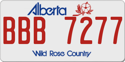 AB license plate BBB7277