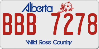 AB license plate BBB7278