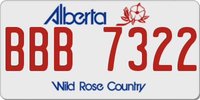 AB license plate BBB7322