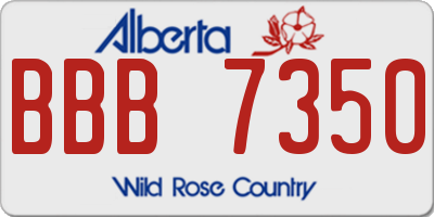 AB license plate BBB7350
