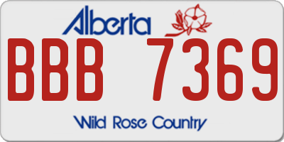 AB license plate BBB7369