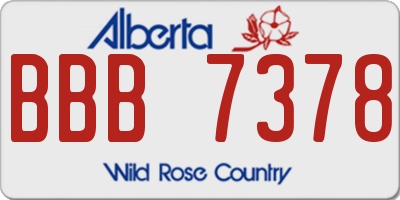 AB license plate BBB7378