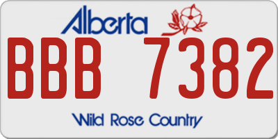AB license plate BBB7382