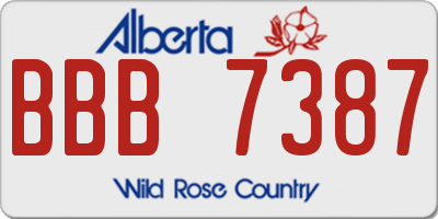 AB license plate BBB7387