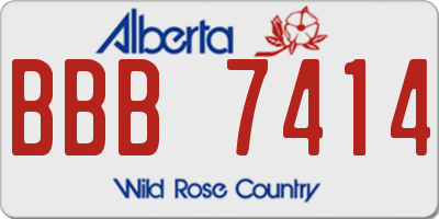AB license plate BBB7414