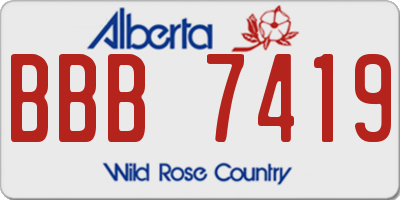 AB license plate BBB7419