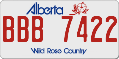 AB license plate BBB7422