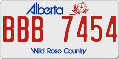 AB license plate BBB7454