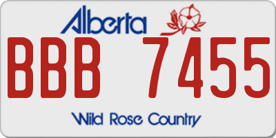 AB license plate BBB7455