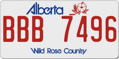 AB license plate BBB7496
