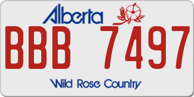 AB license plate BBB7497