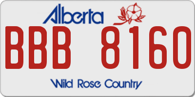 AB license plate BBB8160