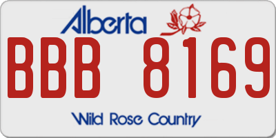 AB license plate BBB8169