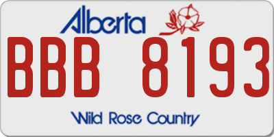 AB license plate BBB8193