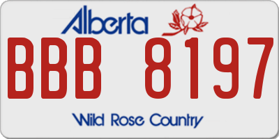 AB license plate BBB8197