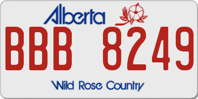AB license plate BBB8249