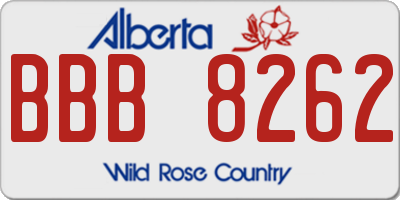 AB license plate BBB8262