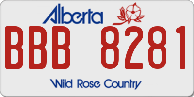 AB license plate BBB8281