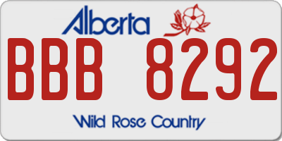 AB license plate BBB8292