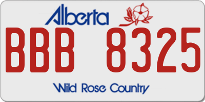 AB license plate BBB8325