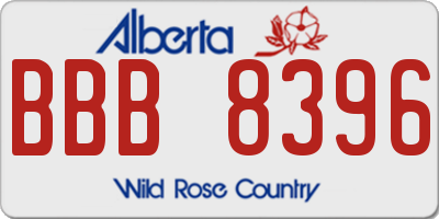 AB license plate BBB8396