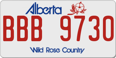 AB license plate BBB9730