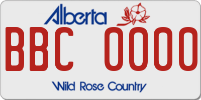 AB license plate BBC0000