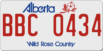 AB license plate BBC0434