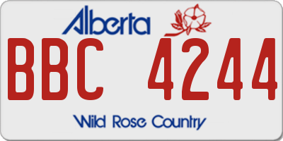 AB license plate BBC4244