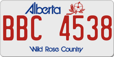 AB license plate BBC4538