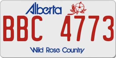 AB license plate BBC4773